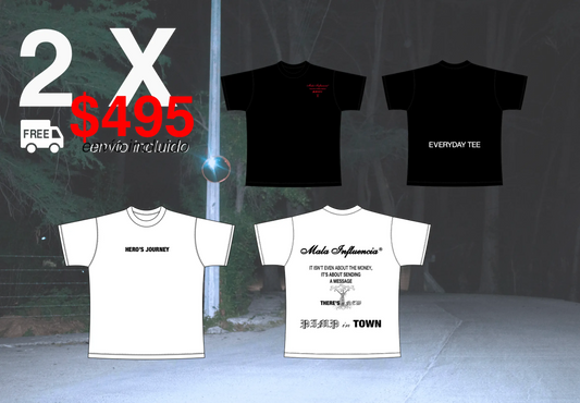 2 Mala Influencia® TEES + ENVÍO INCLUÍDO